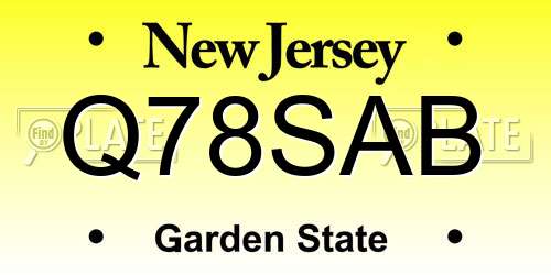 Q78SAB New Jersey License Plate