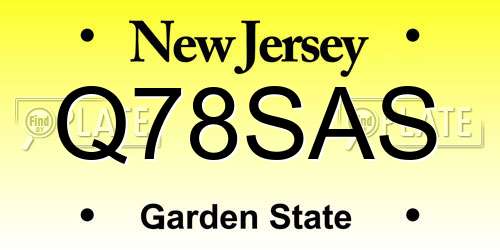Q78SAS New Jersey License Plate