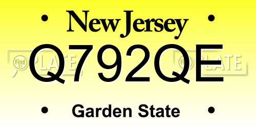 Q792QE New Jersey License Plate