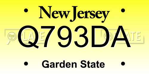 Q793DA New Jersey License Plate
