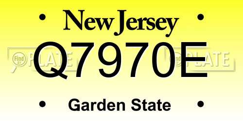 Q7970E New Jersey License Plate