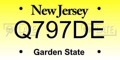 Q797DE New Jersey License Plate