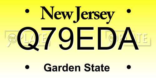 Q79EDA New Jersey License Plate