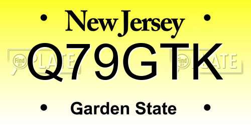 Q79GTK New Jersey License Plate