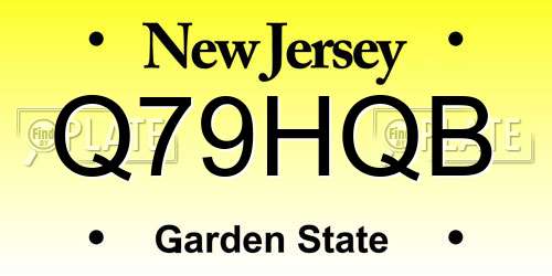 Q79HQB New Jersey License Plate
