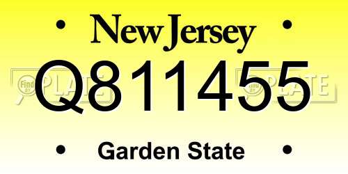 Q811455 New Jersey License Plate