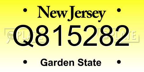 Q815282 New Jersey License Plate