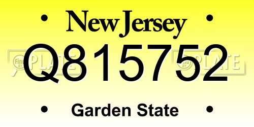 Q815752 New Jersey License Plate