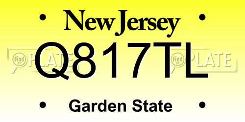 Q817TL New Jersey License Plate