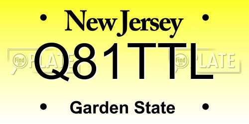 Q81TTL New Jersey License Plate