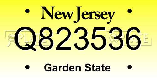 Q823536 New Jersey License Plate