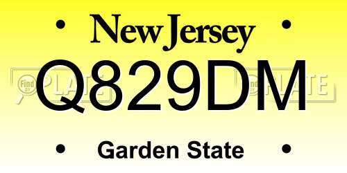 Q829DM New Jersey License Plate