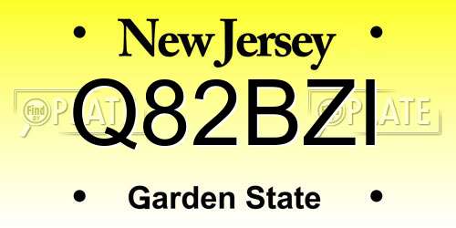 Q82BZI New Jersey License Plate