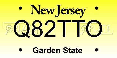 Q82TTO New Jersey License Plate