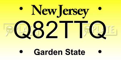 Q82TTQ New Jersey License Plate