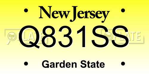 Q831SS New Jersey License Plate