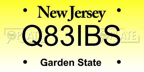 Q83IBS New Jersey License Plate