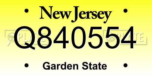 Q840554 New Jersey License Plate