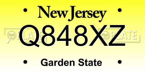 Q848XZ New Jersey License Plate