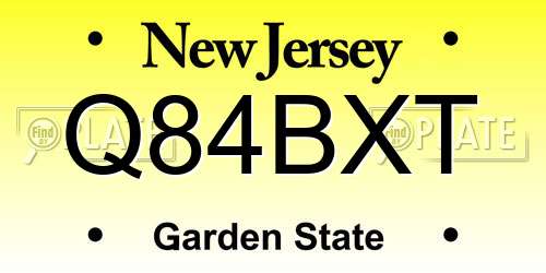 Q84BXT New Jersey License Plate
