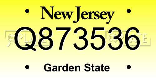 Q873536 New Jersey License Plate