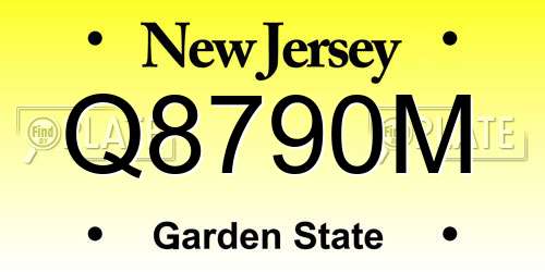 Q8790M New Jersey License Plate
