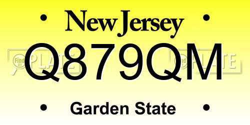Q879QM New Jersey License Plate
