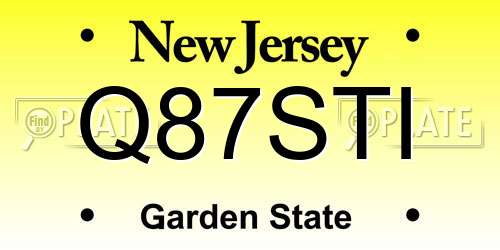 Q87STI New Jersey License Plate