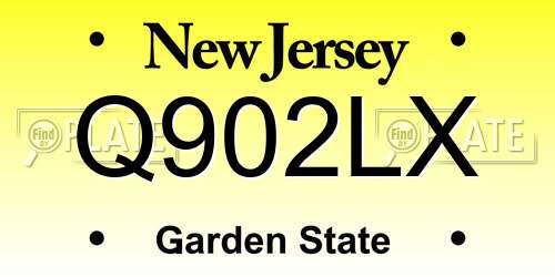 Q902LX New Jersey License Plate