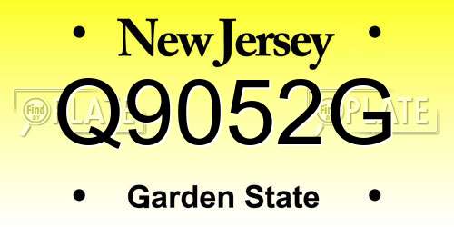 Q9052G New Jersey License Plate
