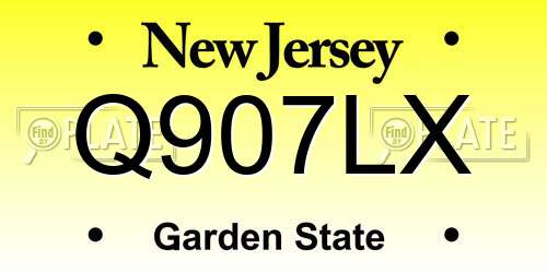 Q907LX New Jersey License Plate