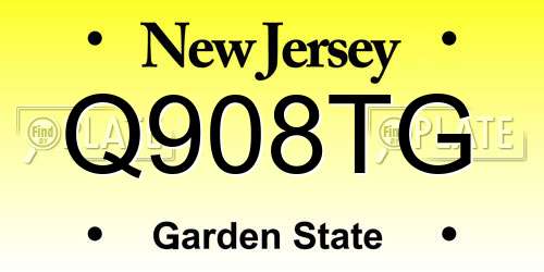 Q908TG New Jersey License Plate