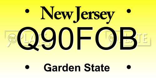 Q90FOB New Jersey License Plate