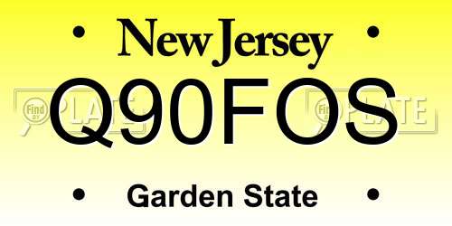 Q90FOS New Jersey License Plate