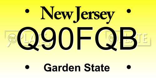 Q90FQB New Jersey License Plate
