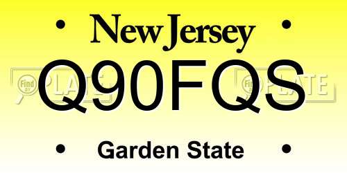 Q90FQS New Jersey License Plate
