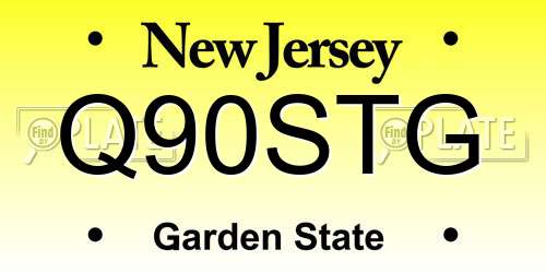 Q90STG New Jersey License Plate
