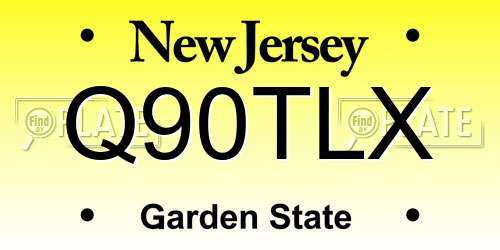 Q90TLX New Jersey License Plate