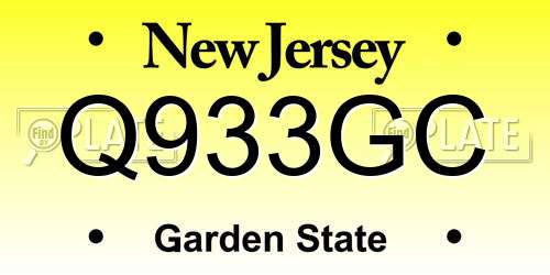 Q933GC New Jersey License Plate