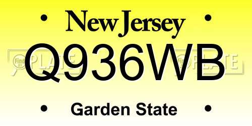 Q936WB New Jersey License Plate