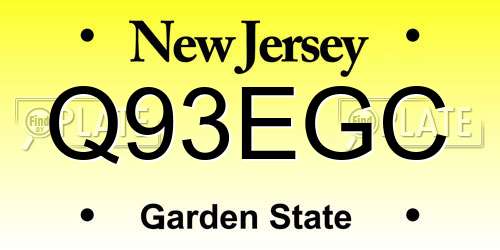 Q93EGC New Jersey License Plate