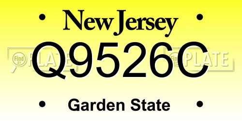 Q9526C New Jersey License Plate