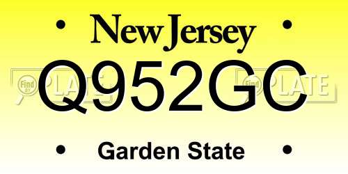 Q952GC New Jersey License Plate