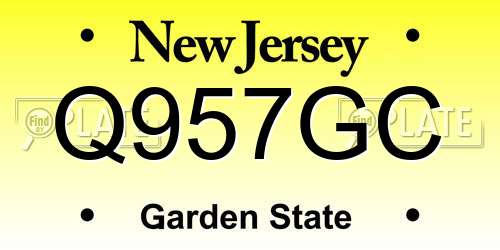 Q957GC New Jersey License Plate