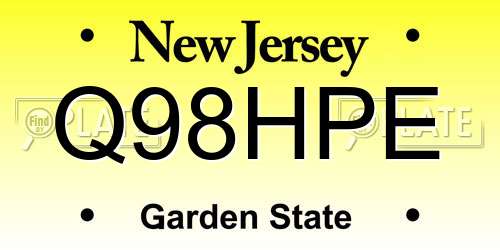 Q98HPE New Jersey License Plate