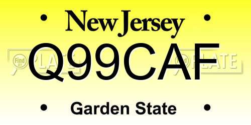 Q99CAF New Jersey License Plate