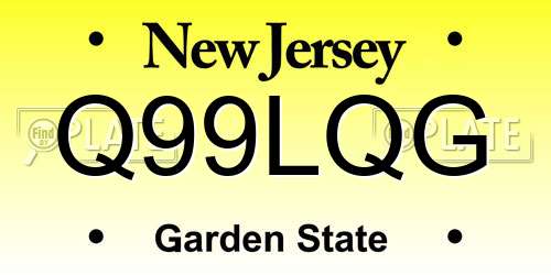 Q99LQG New Jersey License Plate