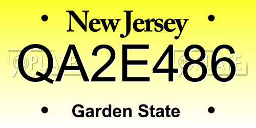 QA2E486 New Jersey License Plate