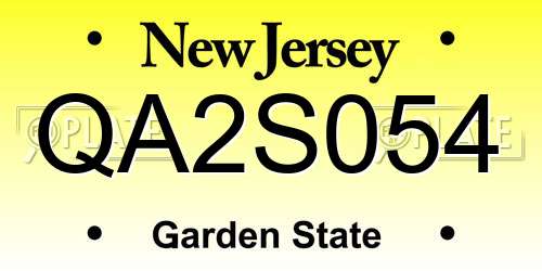 QA2S054 New Jersey License Plate