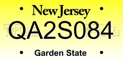 QA2S084 New Jersey License Plate